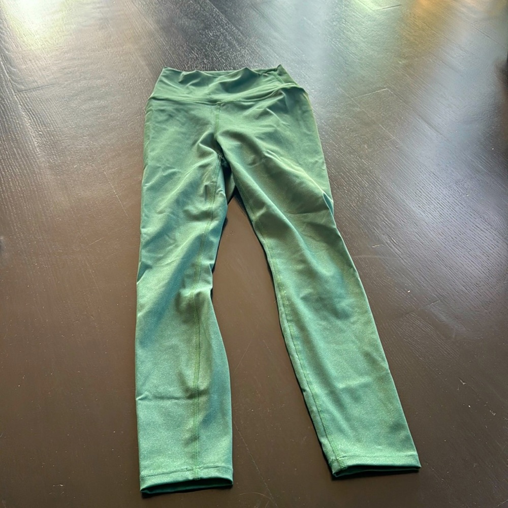 Carbon38 green leggings sparkle shimmer